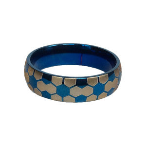 Men's Ring with Soccer Ball Pattern